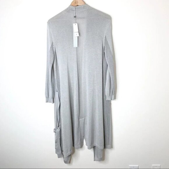 Anthropologie One Grey Day Vesper Cardigan Sweater Belted Duster Draped Gray XS - Picture 13 of 15
